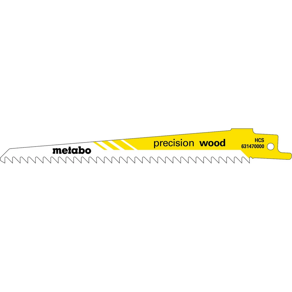 Metabo 5 Säbelsägeblätter precision wood 150 x 1,25 mm, HCS, 4,0 mm/ 6 TPI #631470000 