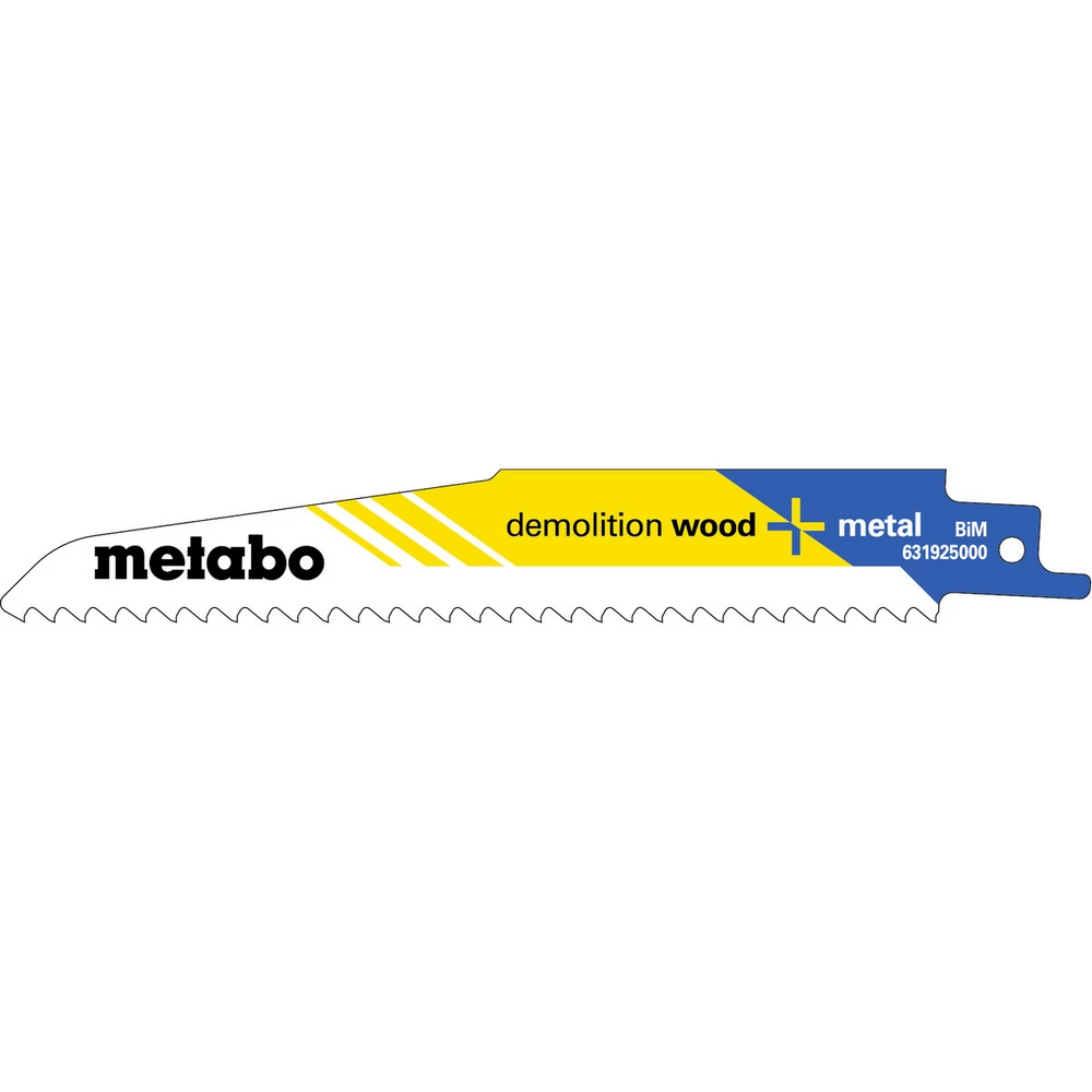 Metabo 5 Säbelsägeblätter demolition wood + metal 150 x 1,6 mm, BiM, 4,3 mm/ 6 TPI #631925000 