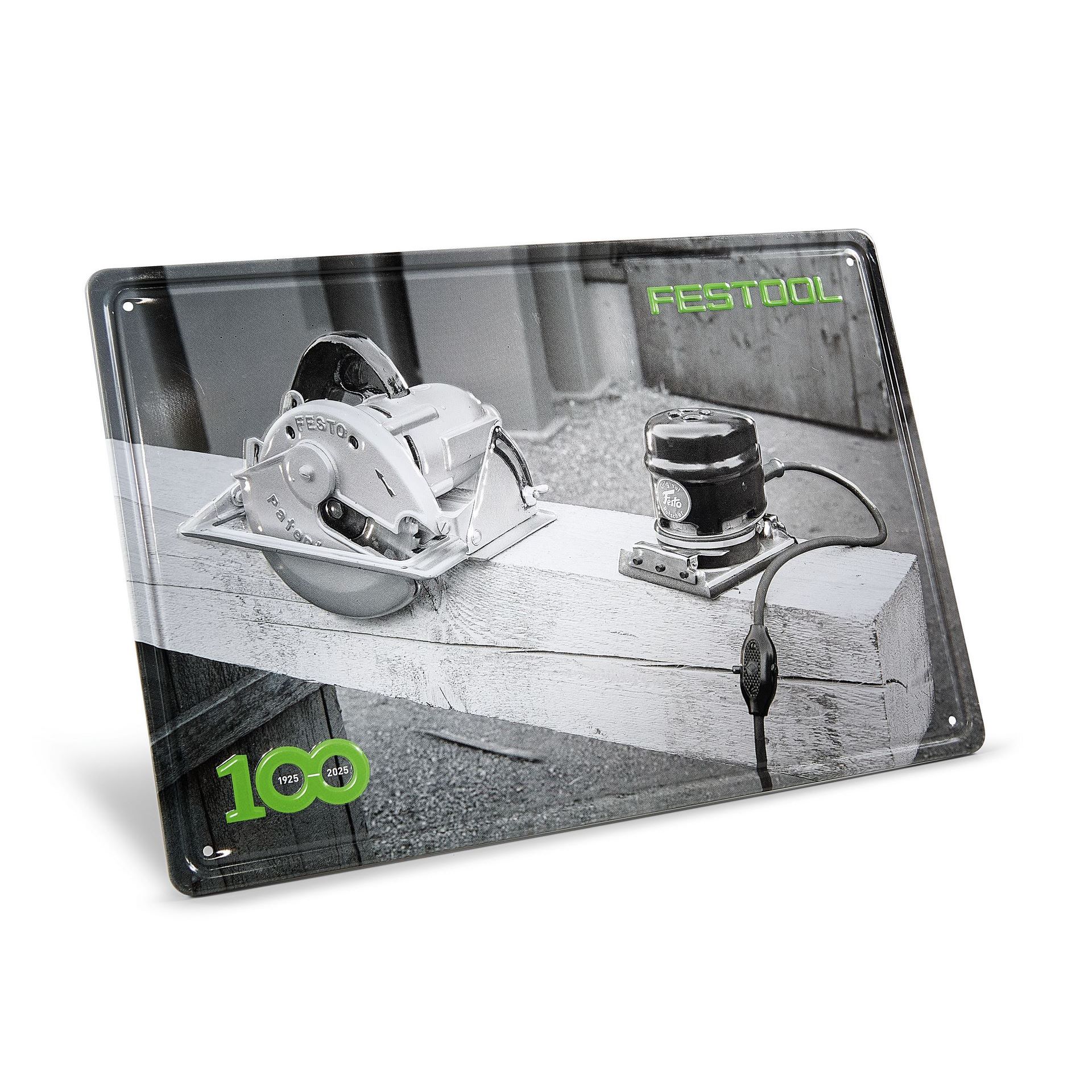 Festool 100 Jahre Blechschild Retro Maschinen MES-FT1 100Y Limited Edition #578400