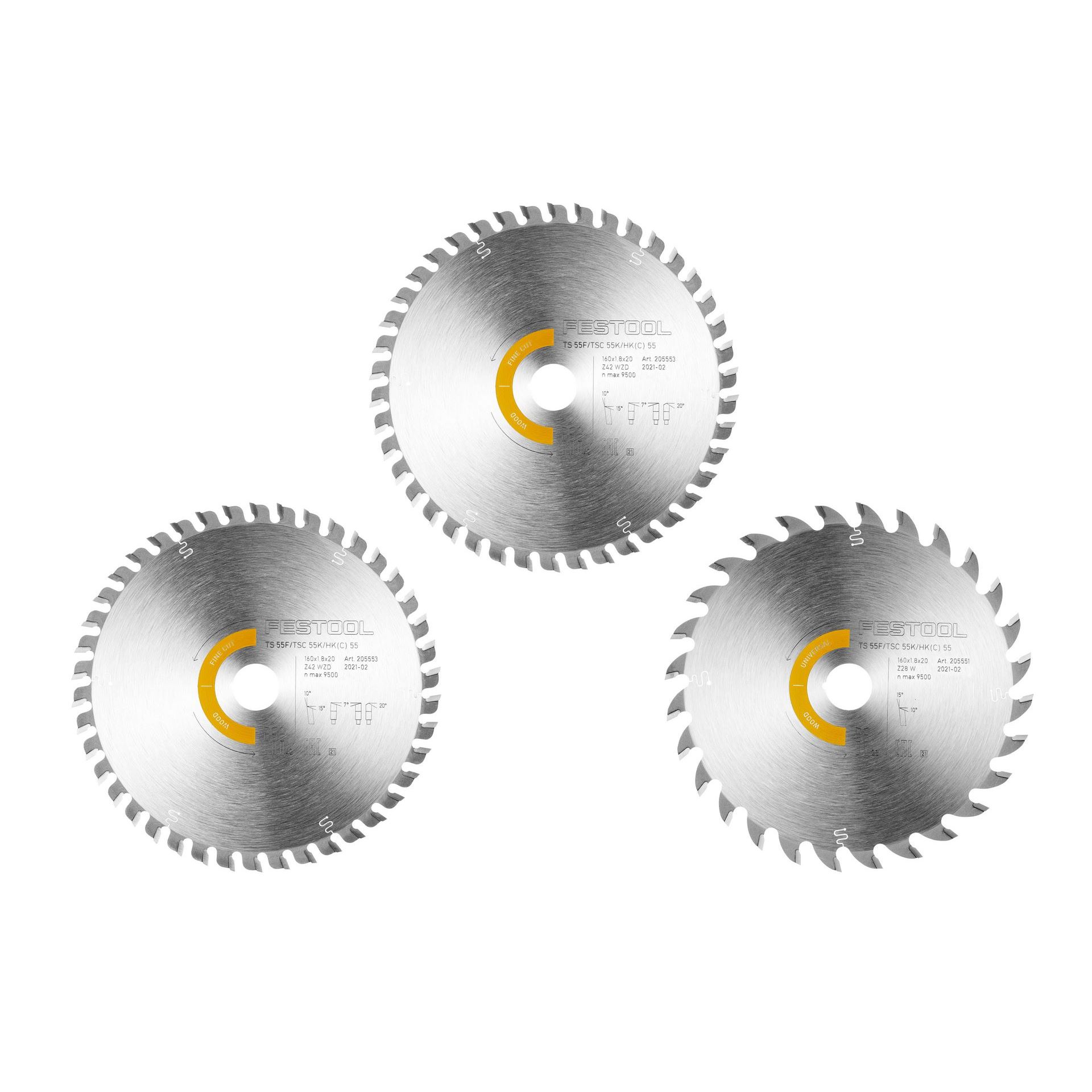 Festool Kreissägeblatt-Set KSB-SORT/3 W 160x1,8 #578547