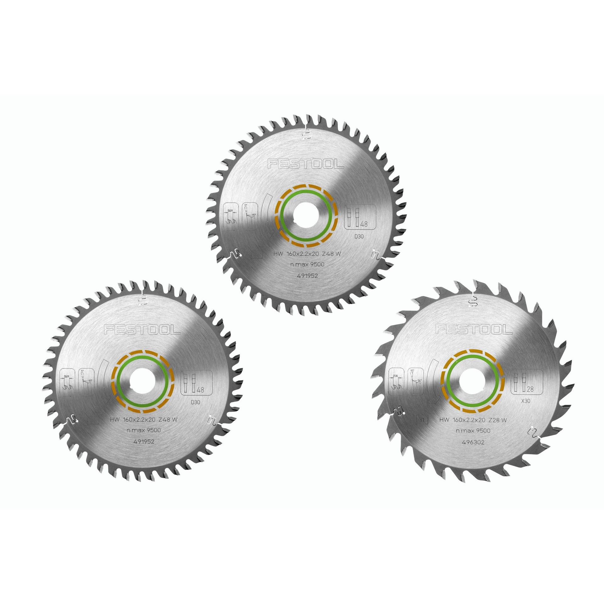 Festool Kreissägeblatt-Set KSB-SORT/3 W 160x2,2 #578565