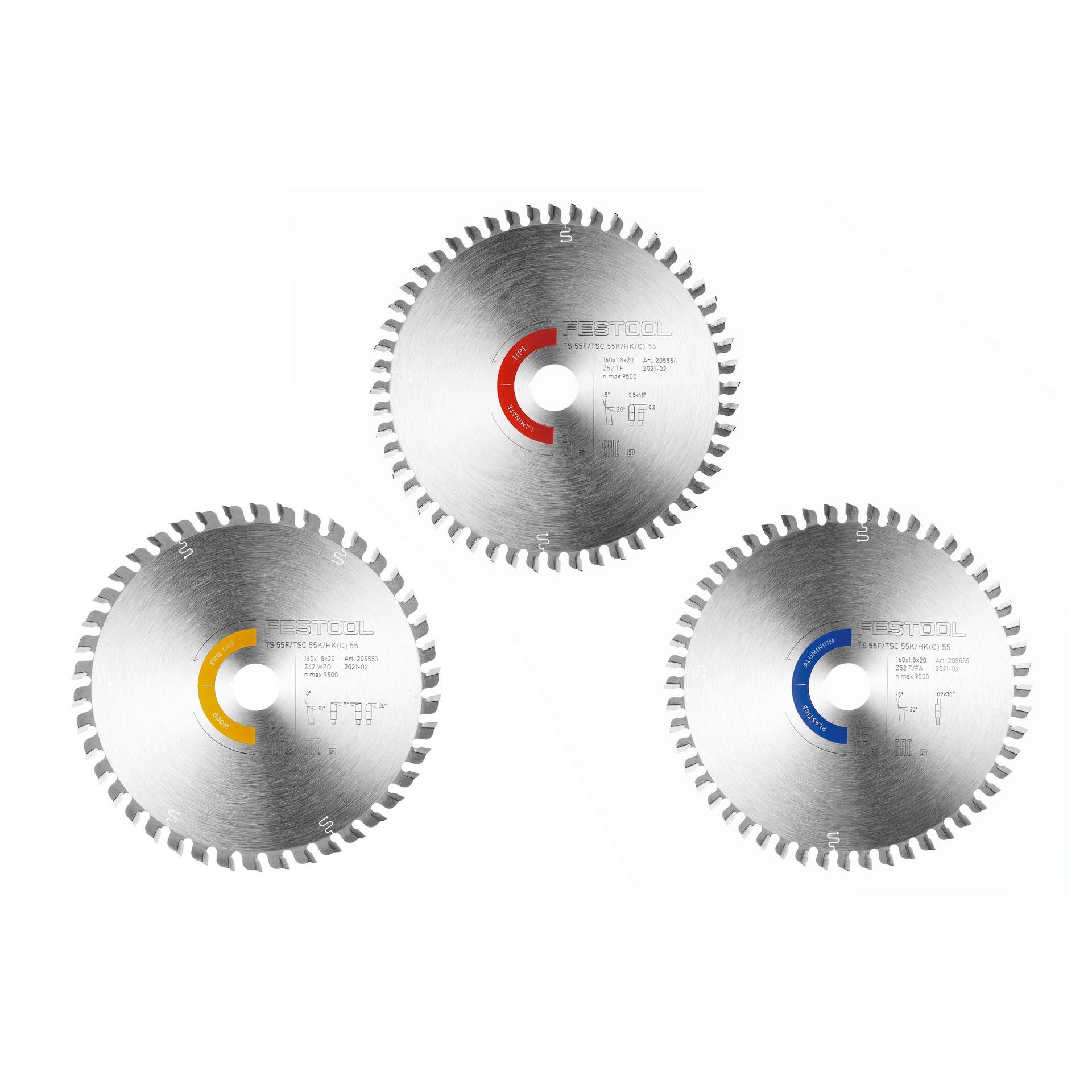 Festool Kreissägeblatt-Set KSB-SORT/3 W/L/A 160x1,8 #578564