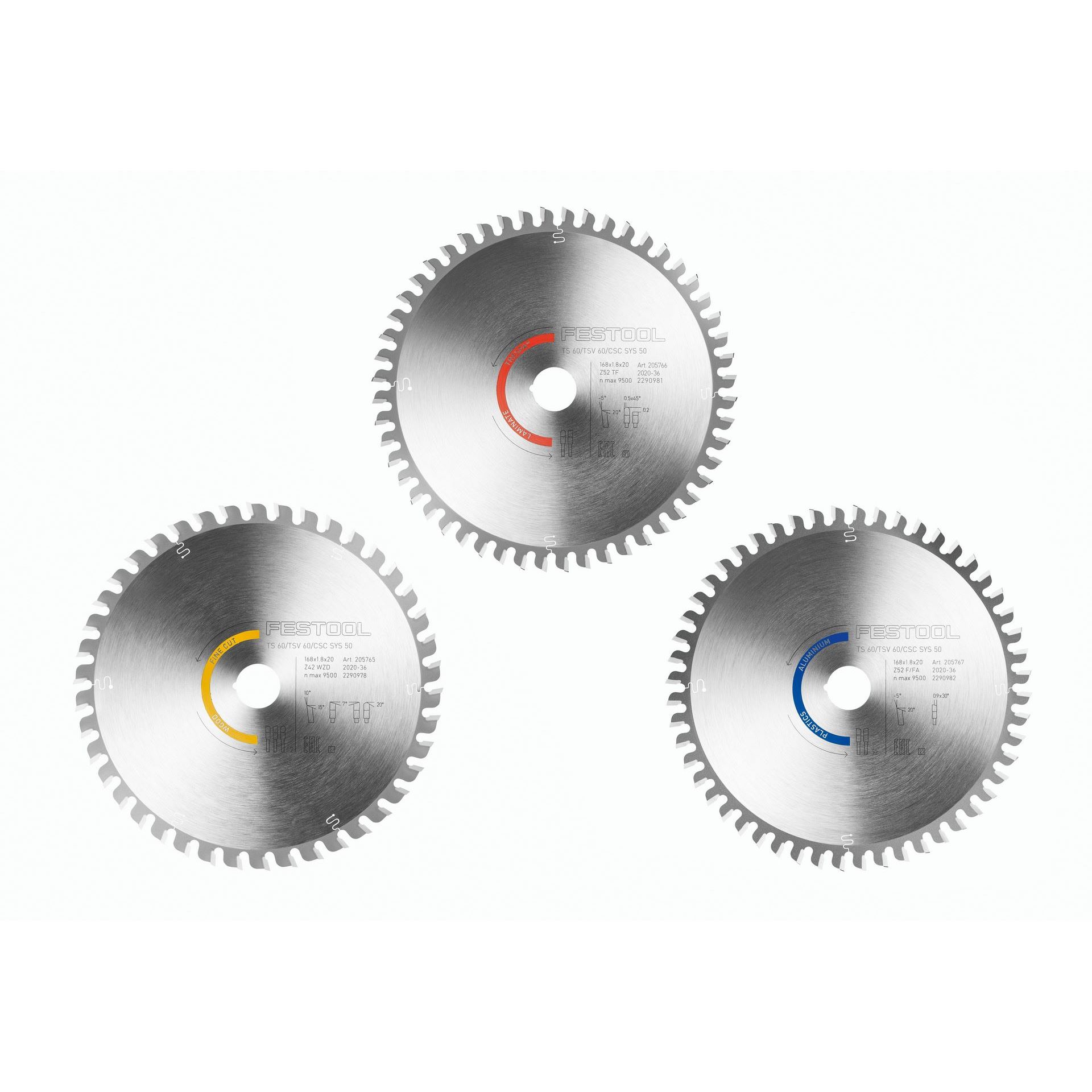 Festool Kreissägeblatt-Set KSB-SORT/3 W/L/A 168x1,8 #578568