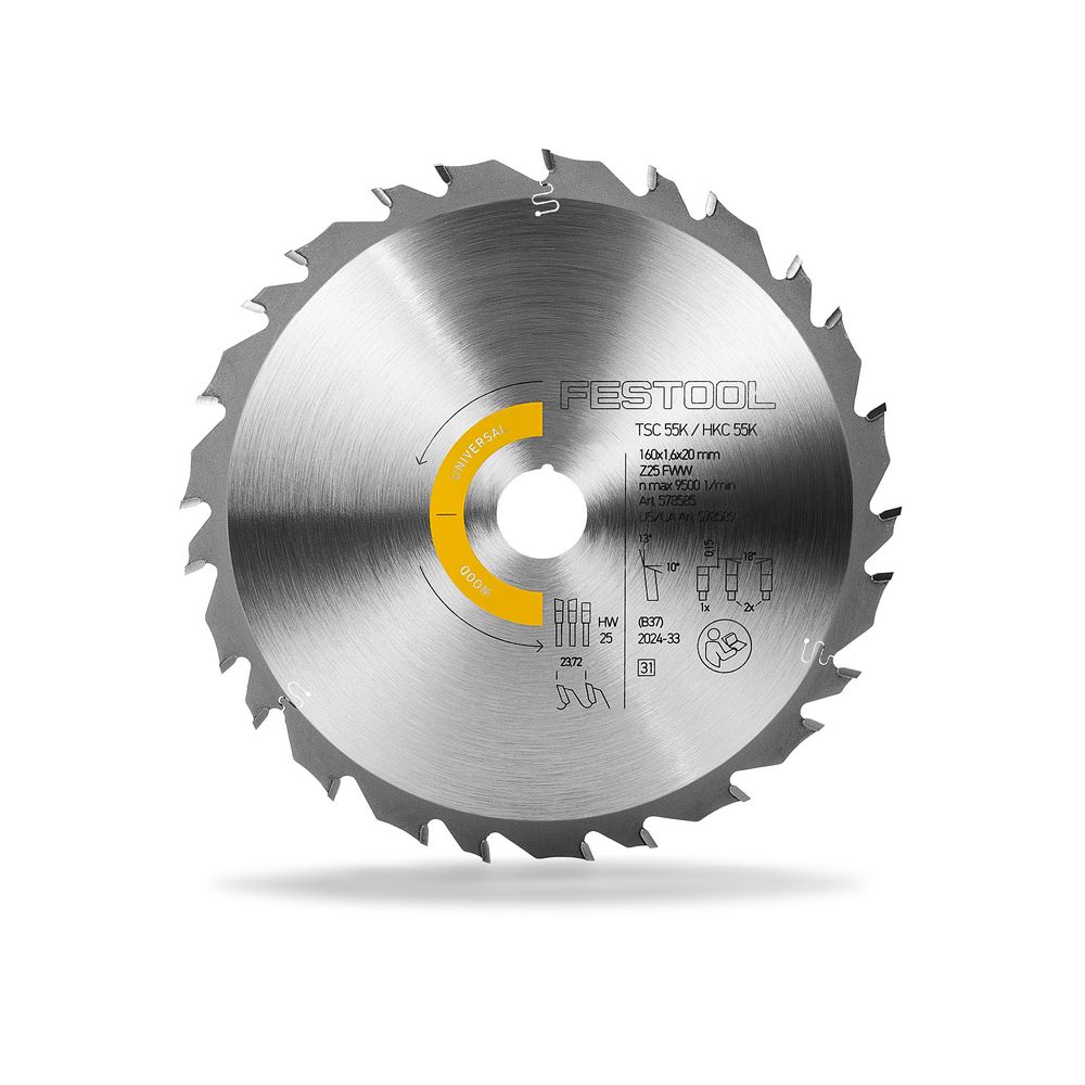 Festool Kreissägeblatt WOOD UNIVERSAL HW 160x1,6x20 FWW25 #578585
