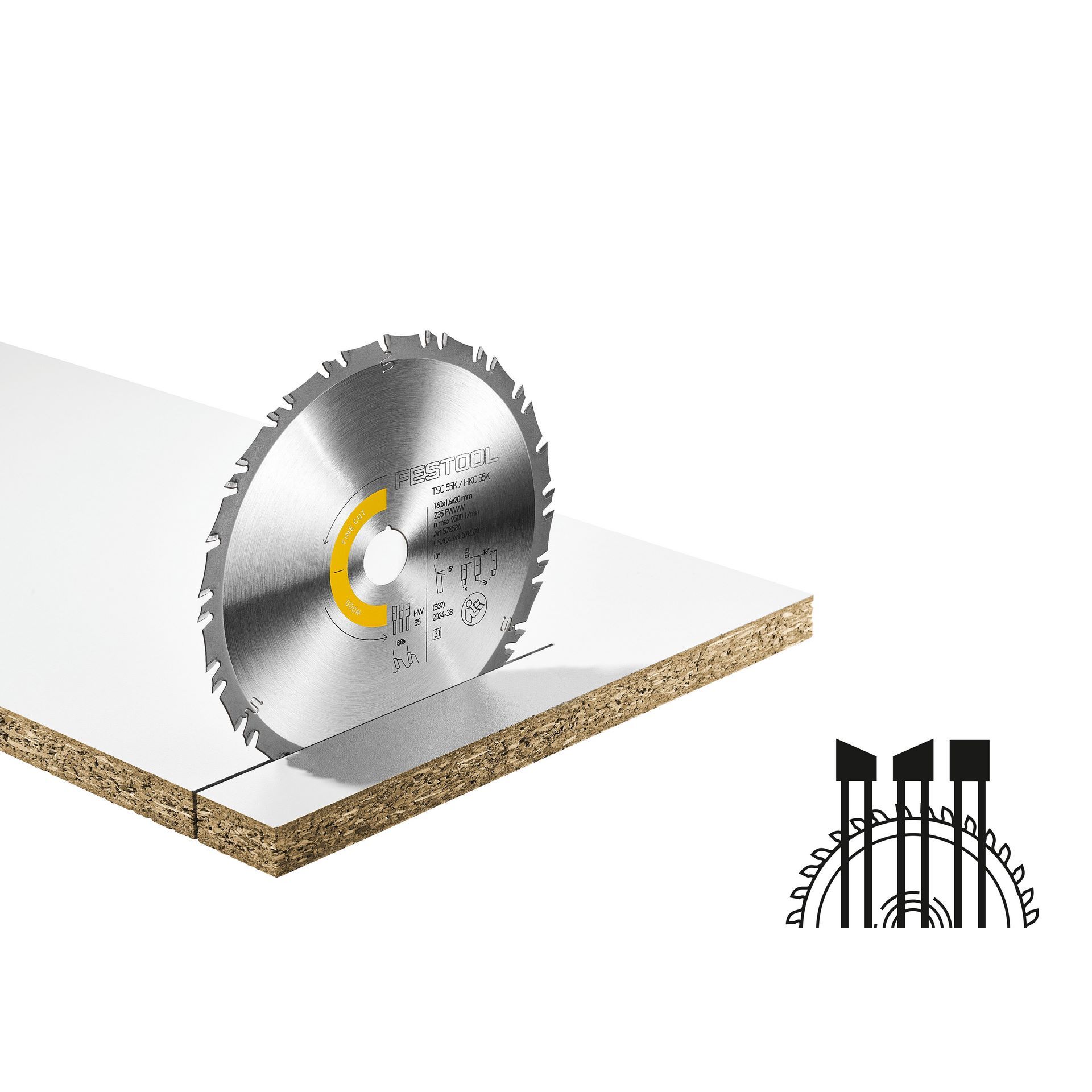 Festool Kreissägeblatt WOOD FINE CUT HW 160x1,6x20 FWWW35 #578586