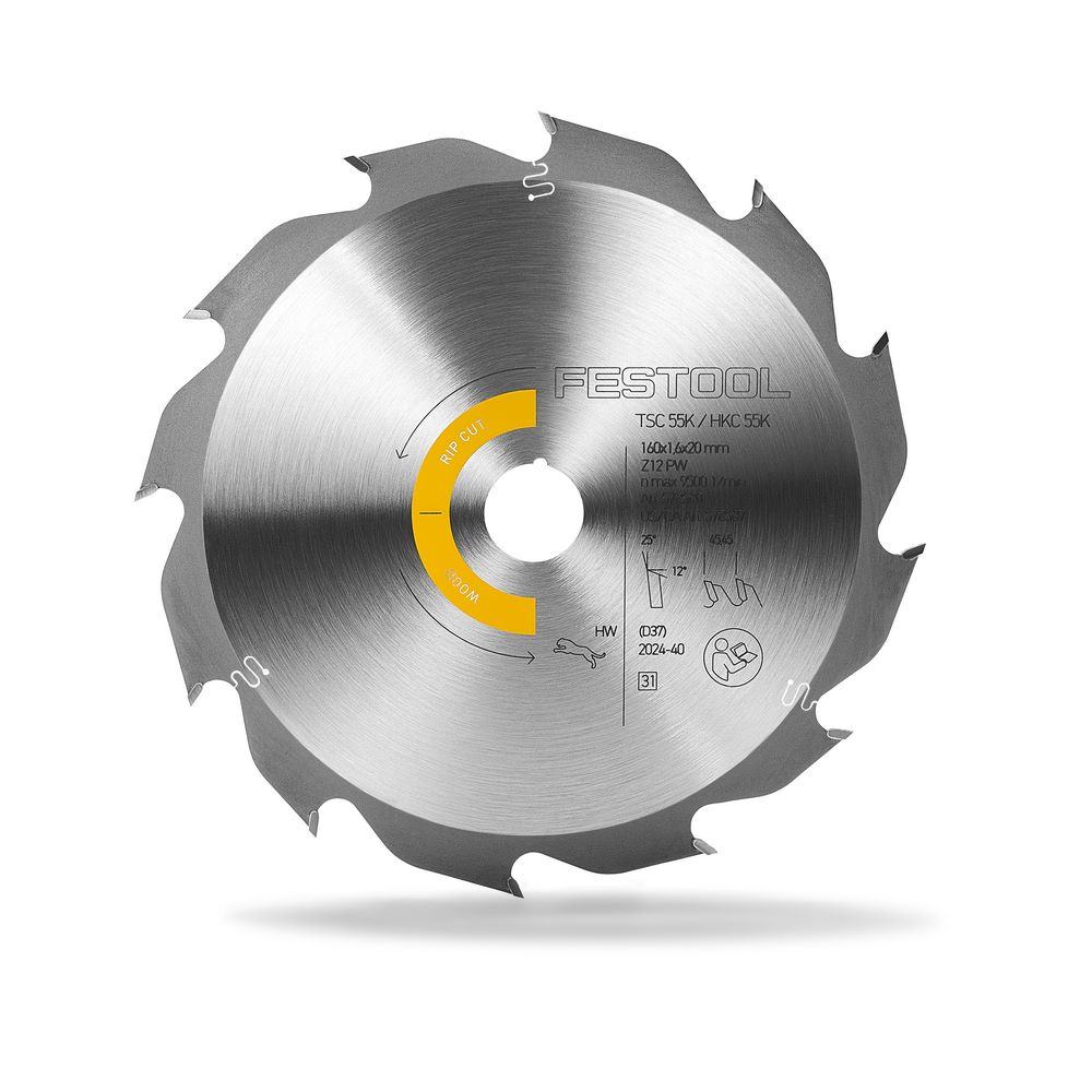 Festool Kreissägeblatt WOOD RIP CUT HW 160x1,6x20 PW12 #578580