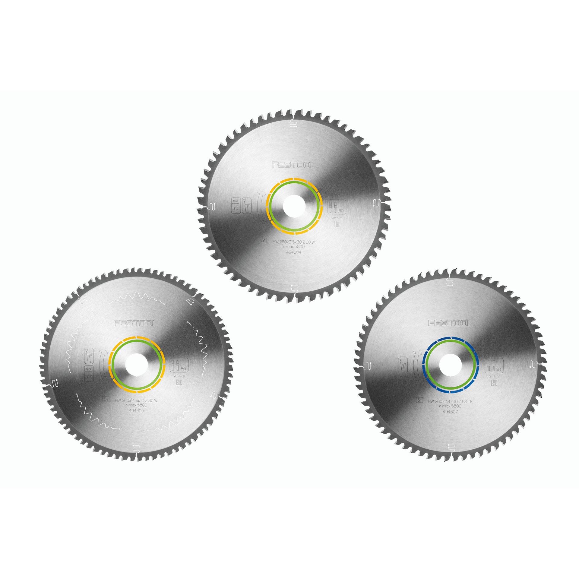 Festool Kreissägeblatt-Set KSB-SORT/3 W/A 260x2,5 #578570