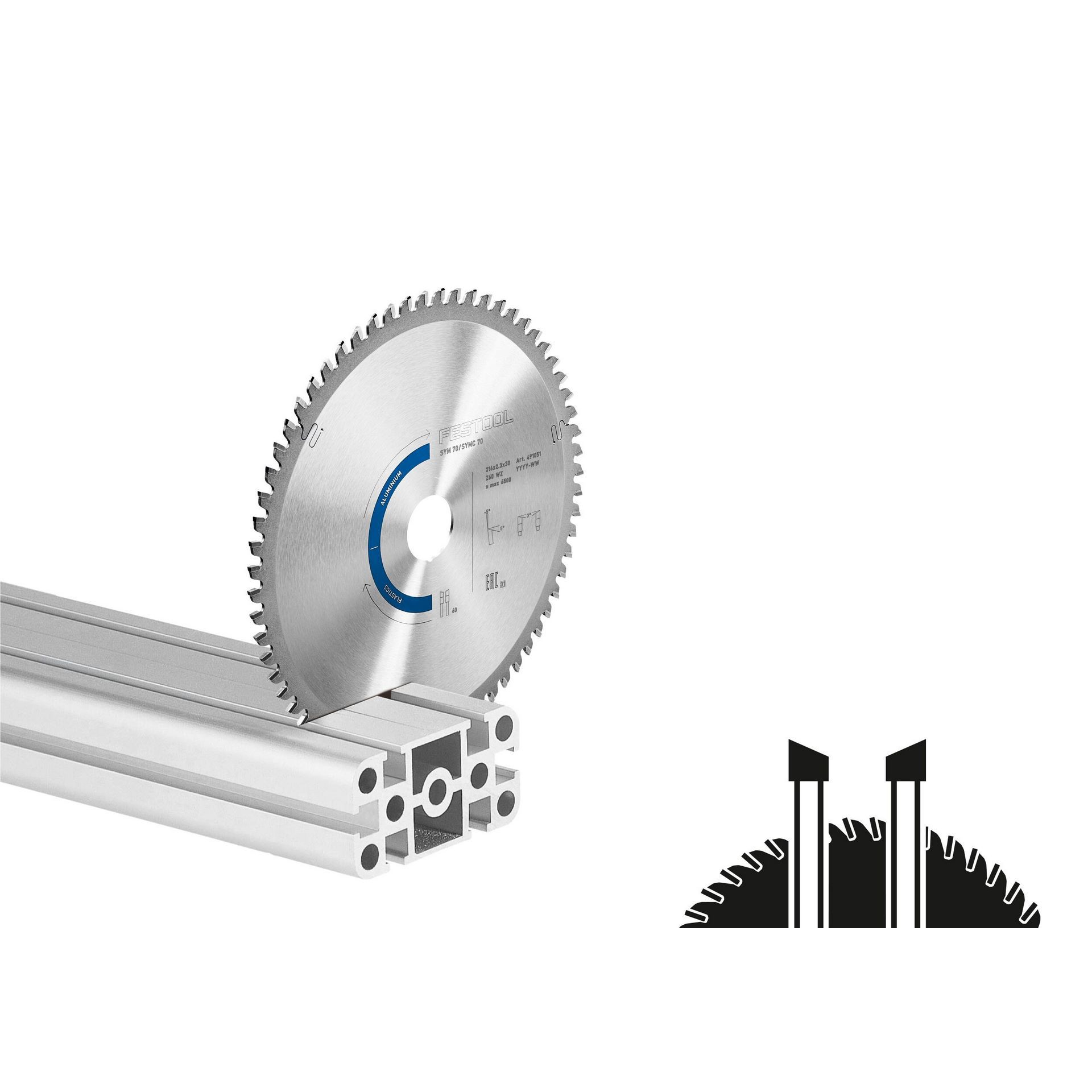 Festool Kreissägeblatt ALUMINIUM/PLASTICS HW 216x2,3x30 W60 #491051