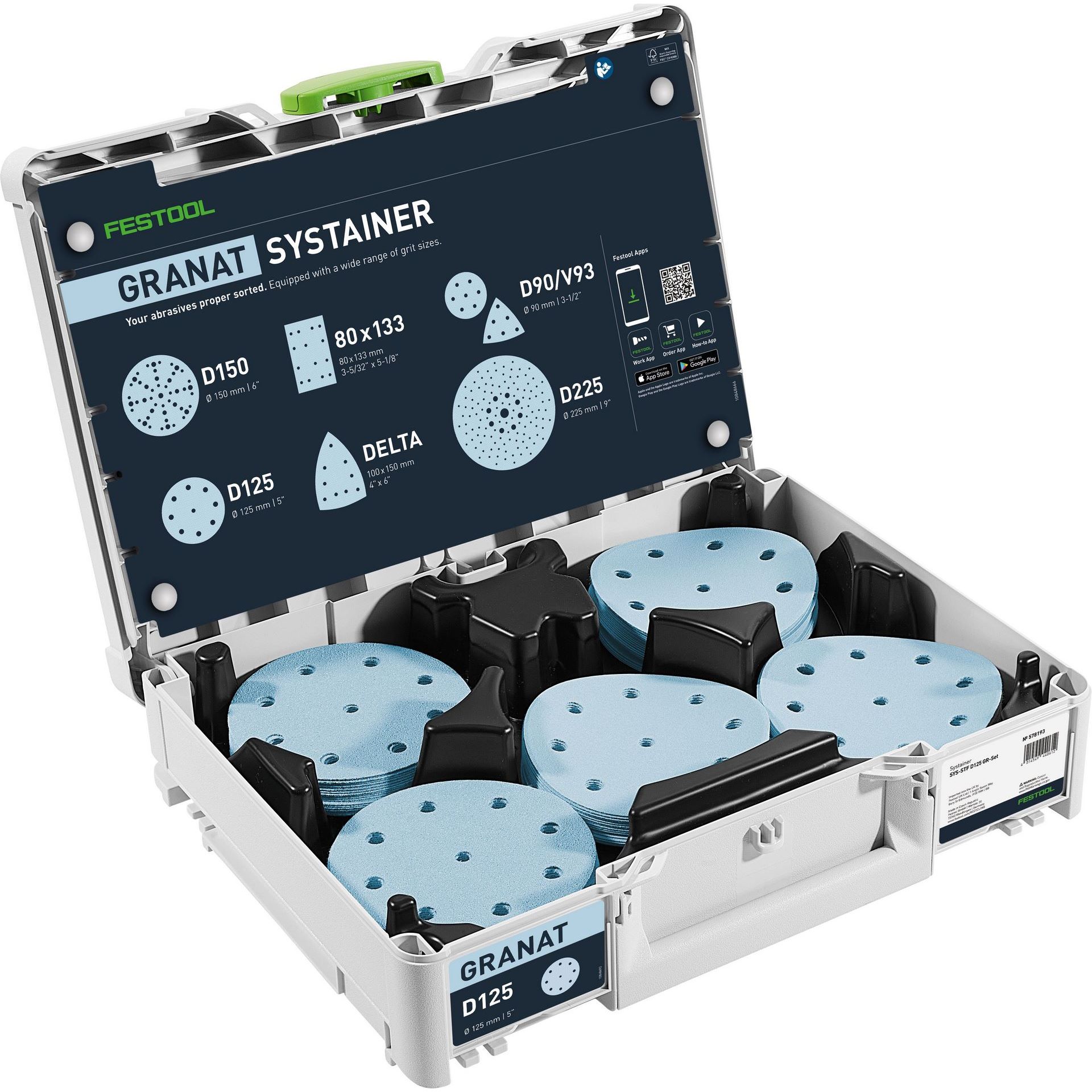 Festool Schleifmittel-Systainer³ Granat D125 GR SYS #578193